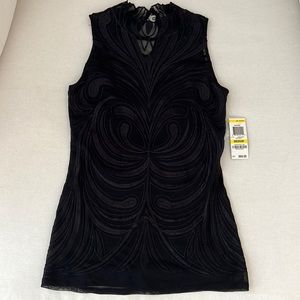 INC mesh fitted tank with embroidery